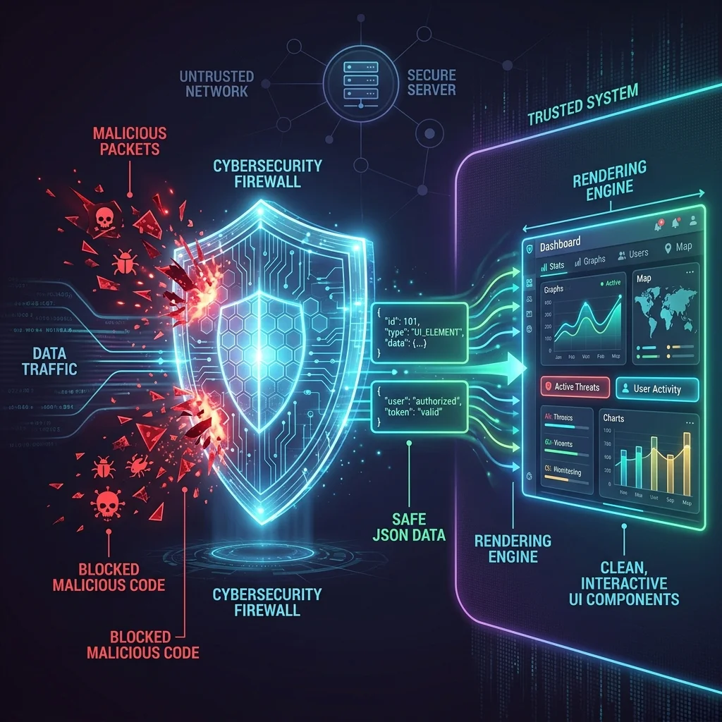 Preventing Phishing and Prompt Injection in Generative UI: The A2UI Component Firewall
